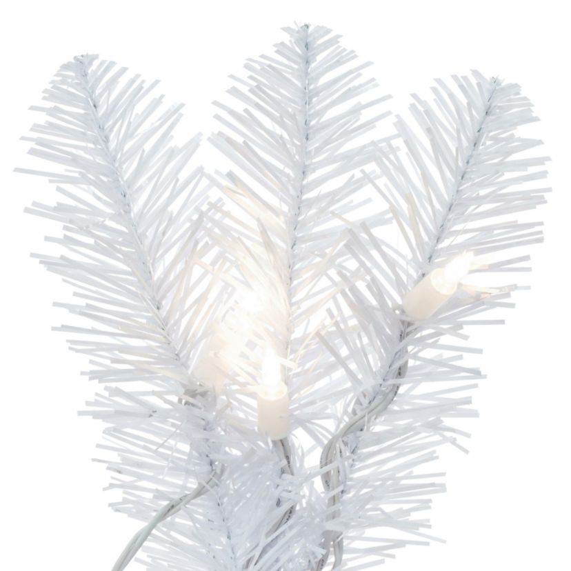 Vickerman 5.5 White Salem Pencil Pine Artificial Christmas Tree, Warm White Single Mold LED Lights