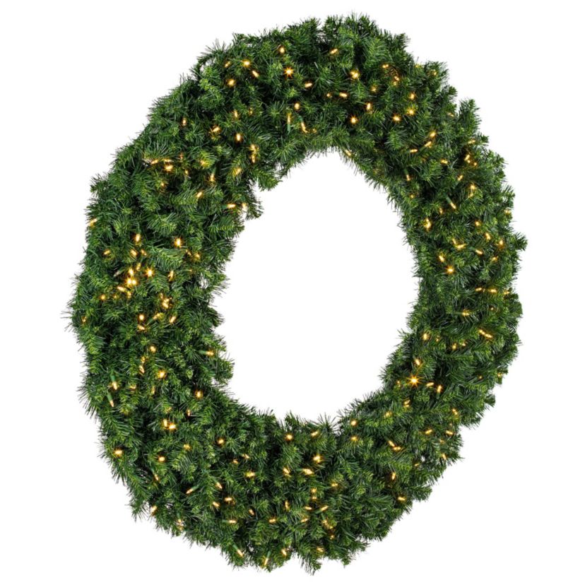 Vickerman 60" Douglas Fir Artificial Christmas Wreath, Warm White LED Lights