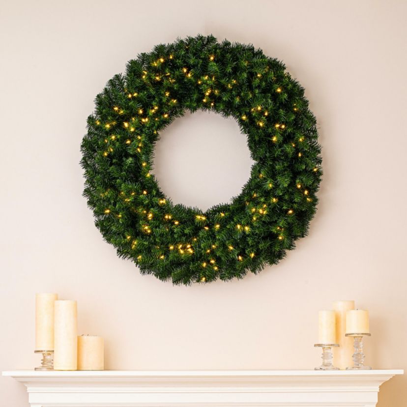 Vickerman 60" Douglas Fir Artificial Christmas Wreath, Warm White LED Lights