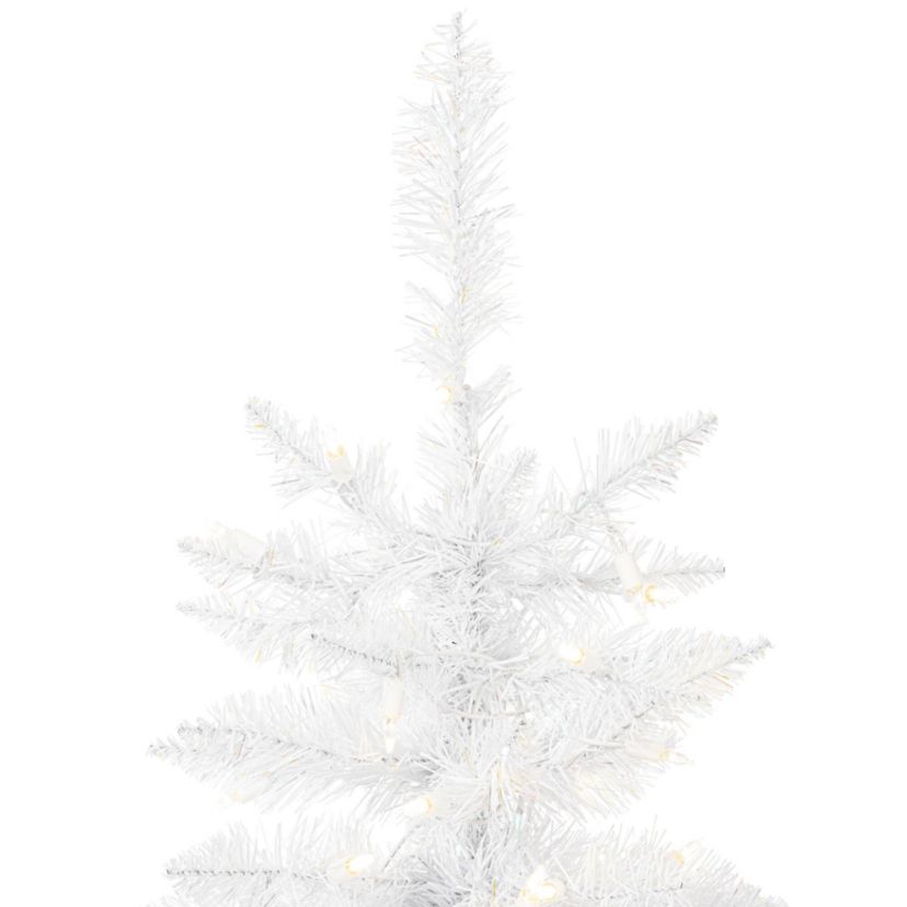 Vickerman 3.5 Sparkle White Spruce Artificial Christmas Tree, Warm White LED Lights