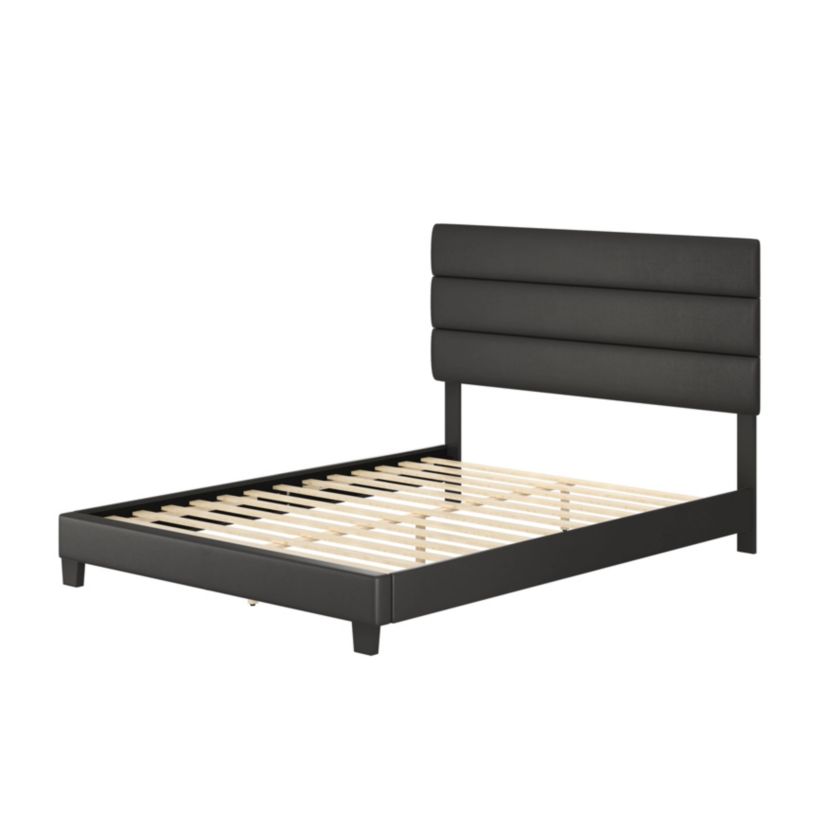 Boyd Sleep Piedmont Upholstered Platform Bed with Headboard, Mattress Foundation with Strong 13 Wood Slat Supports, No Box Spring Required