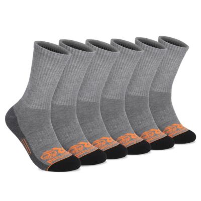 Men's TIMBERLAND PRO 6 PACKWORK SOCK- CREW, Grey