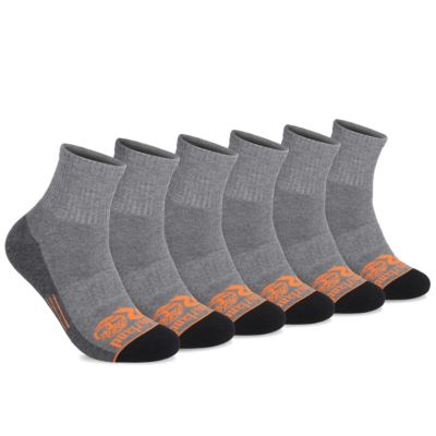 Men's TIMBERLAND PRO 6 PACK WORK SOCK- QUARTER, Grey