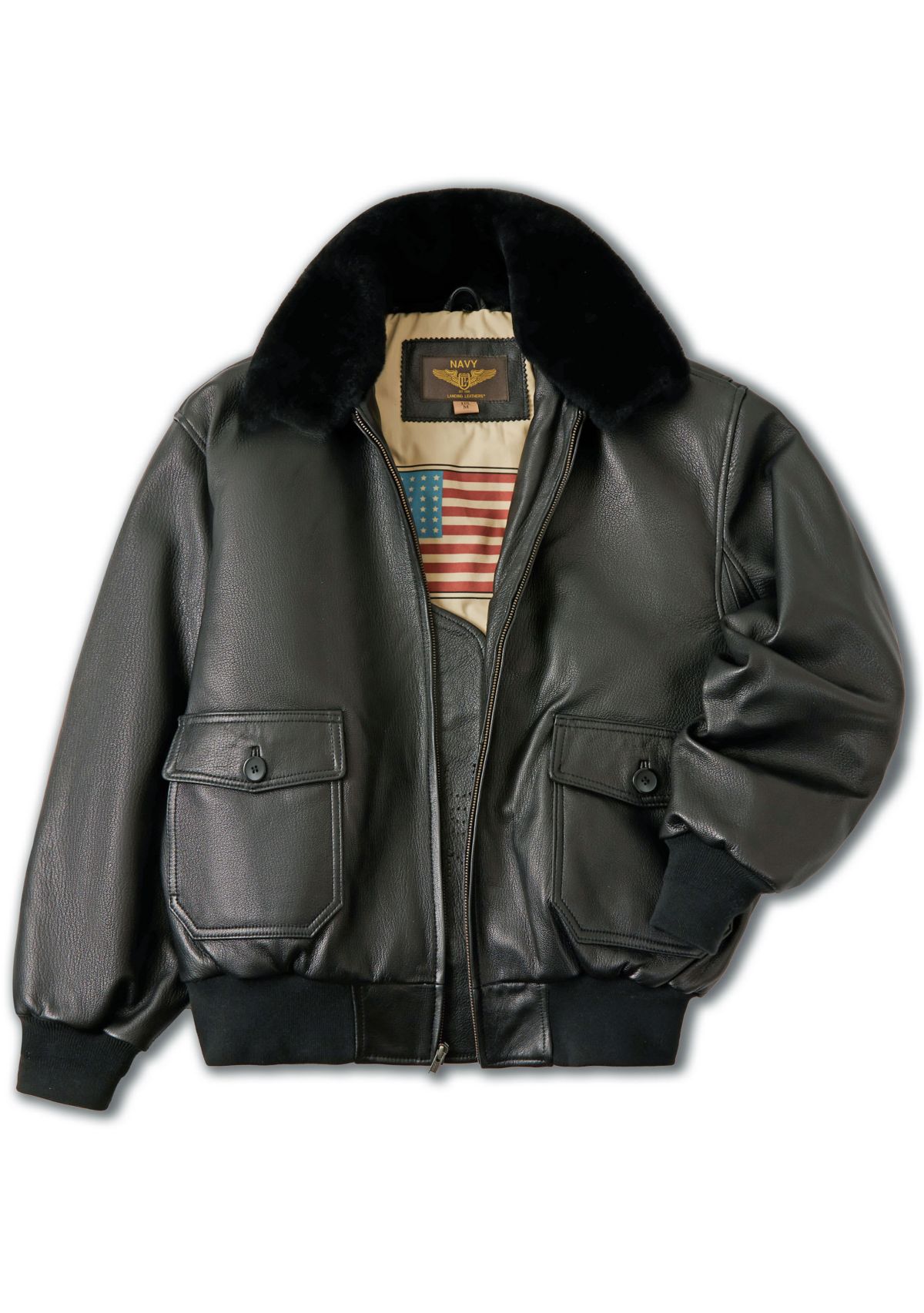 Mens G-1 Leather Flight Bomber Jacket