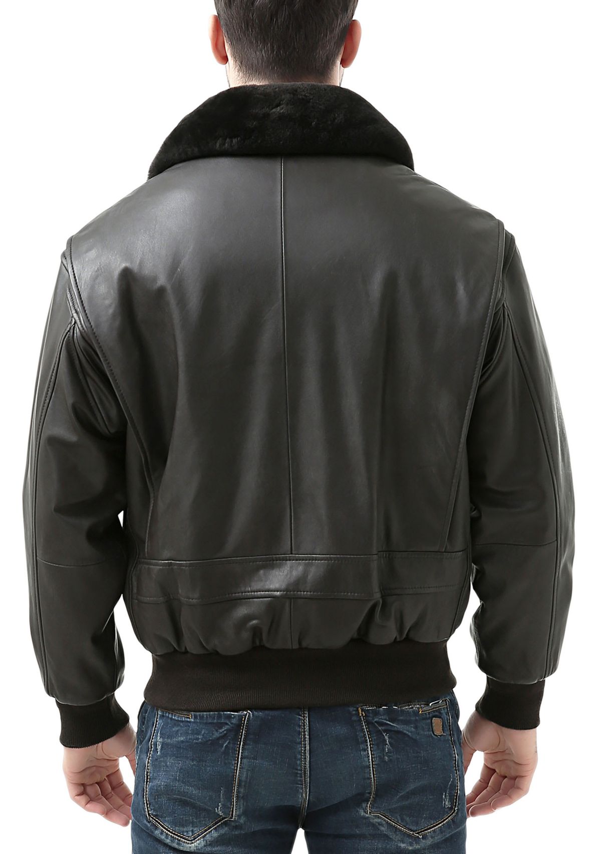 Mens G-1 Leather Flight Bomber Jacket