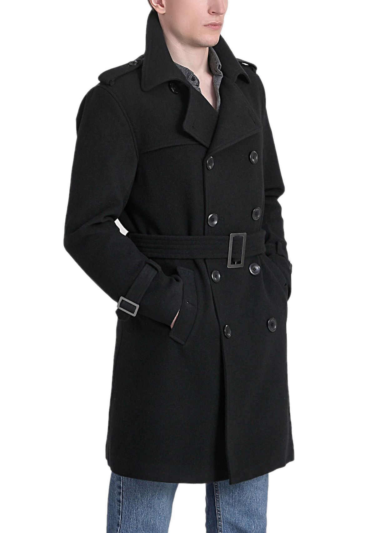 Mens Jake Wool Blend Trench Coat