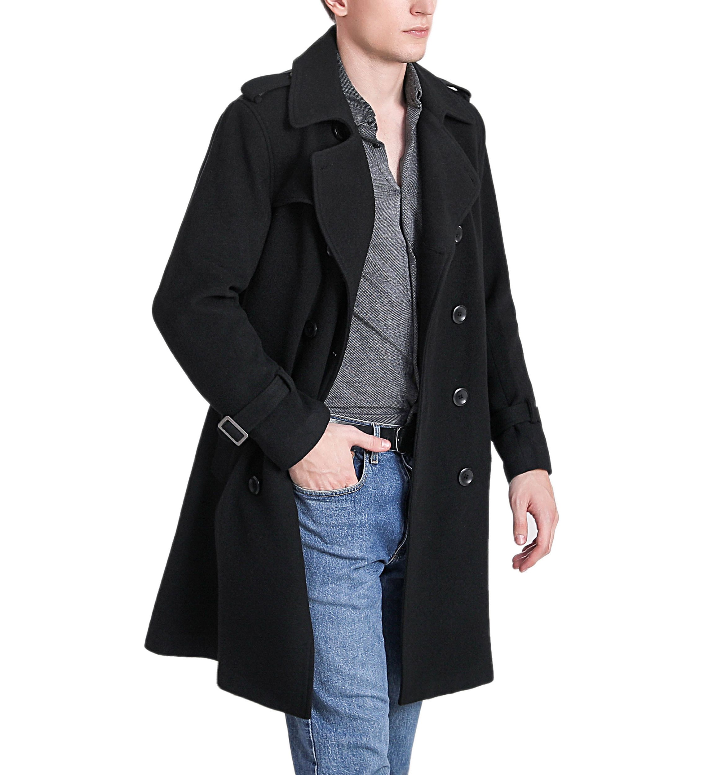 Mens Jake Wool Blend Trench Coat