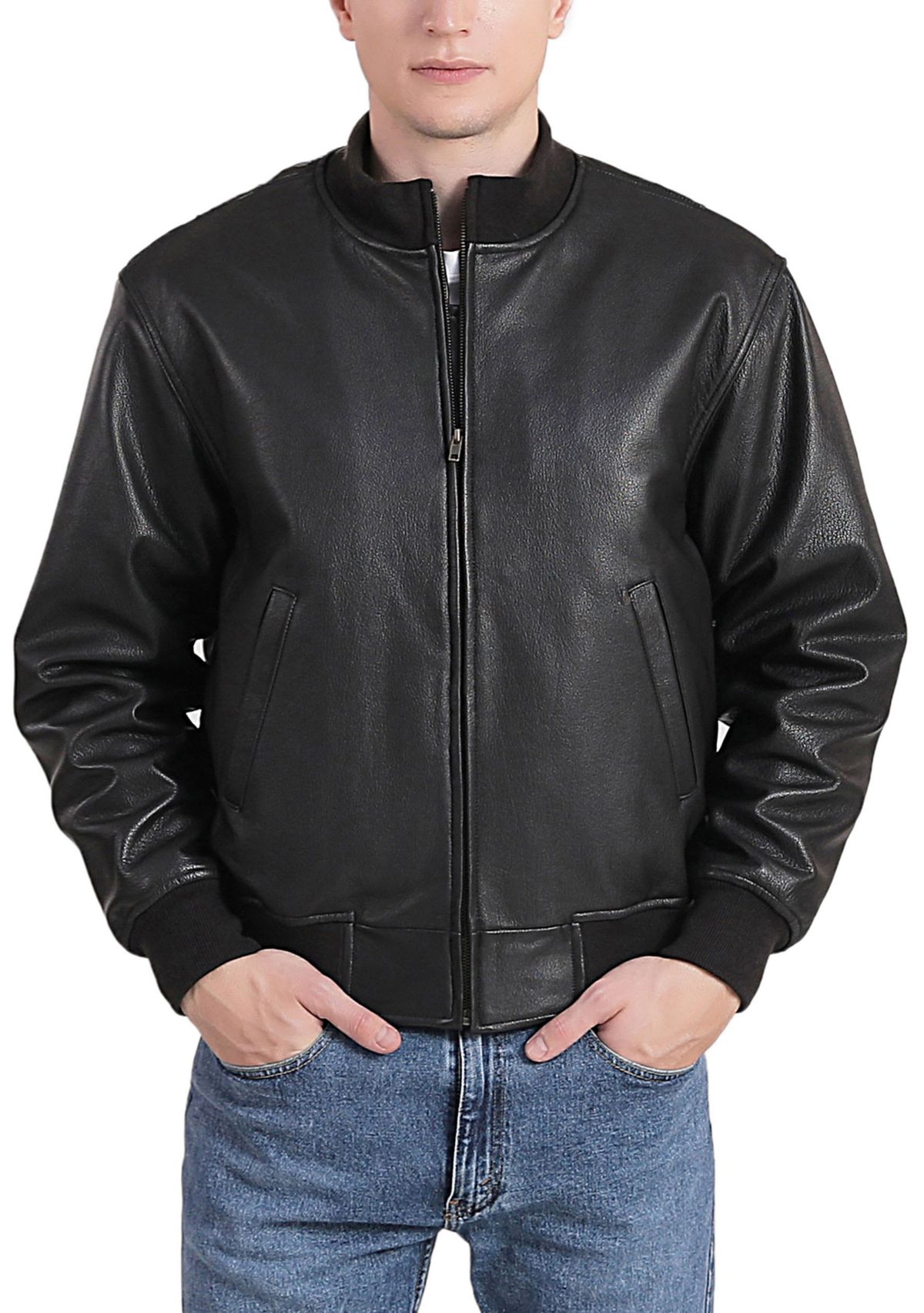 Mens WWII Leather Tanker Jacket
