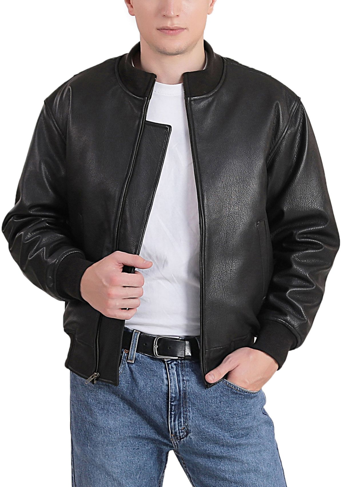 Mens WWII Leather Tanker Jacket