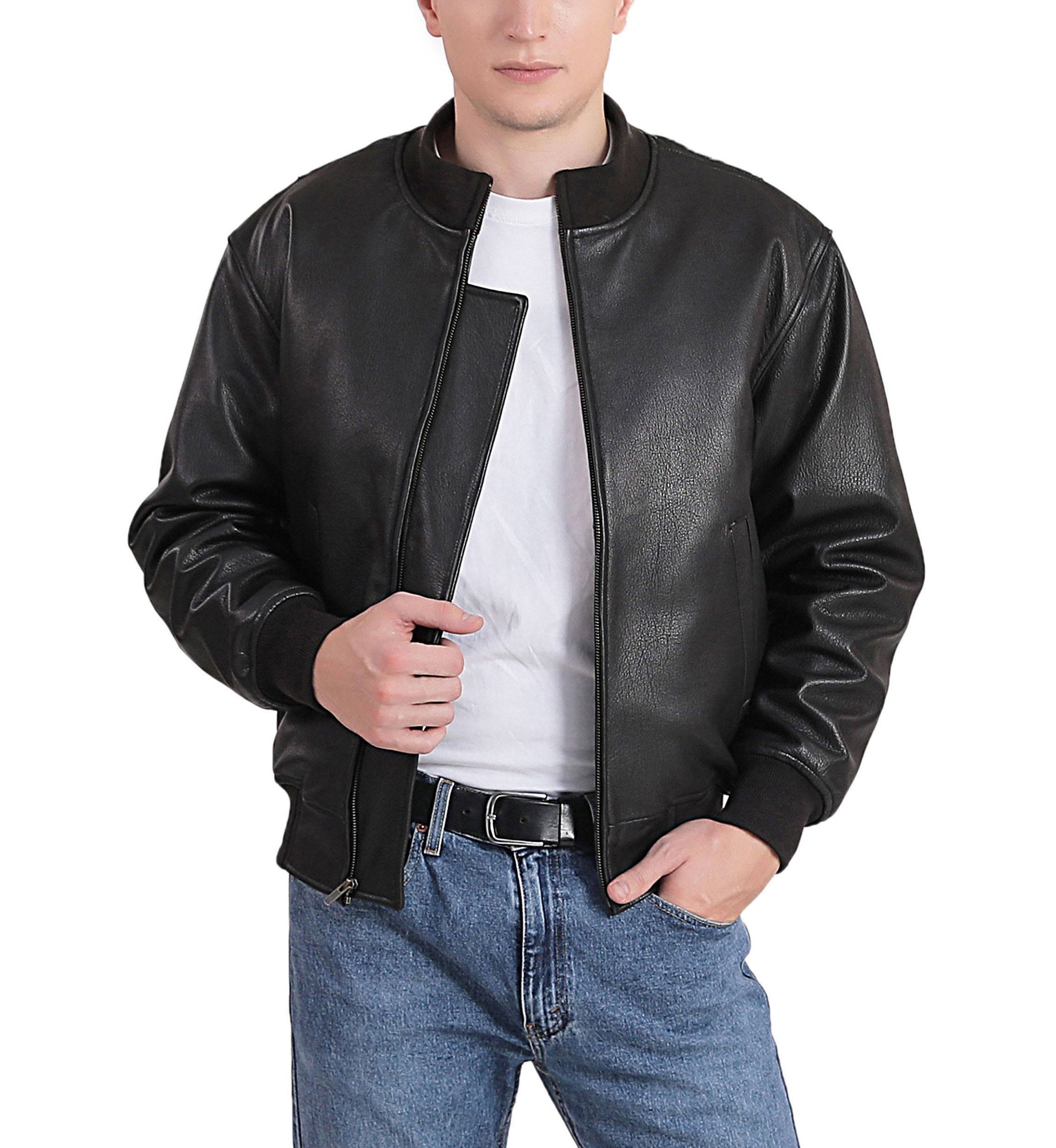 Mens WWII Leather Tanker Jacket
