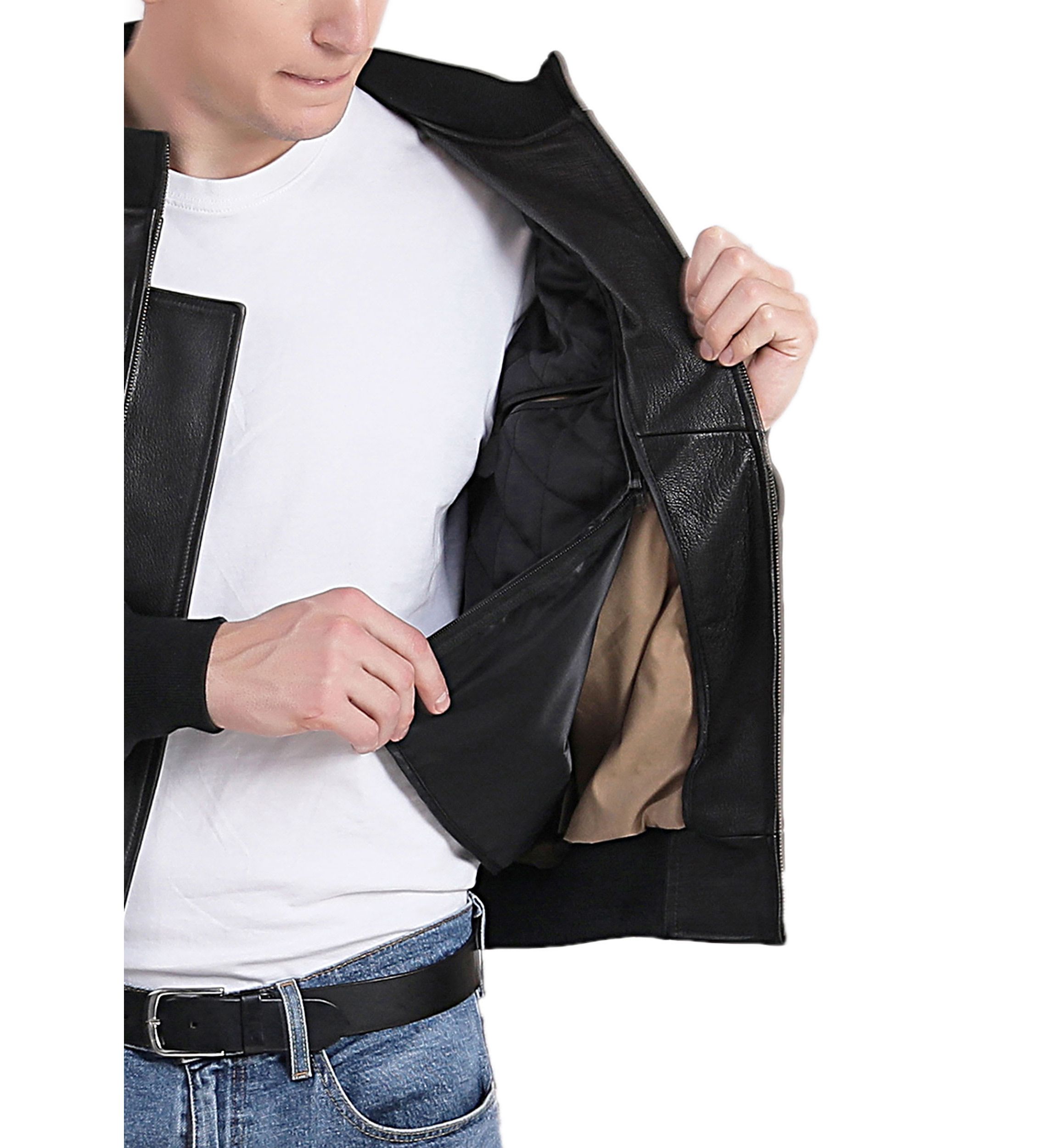 Mens WWII Leather Tanker Jacket