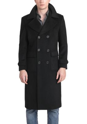 Landing Leathers Men's Peter Wool Blend Long Walking Coat, Black, 2XL