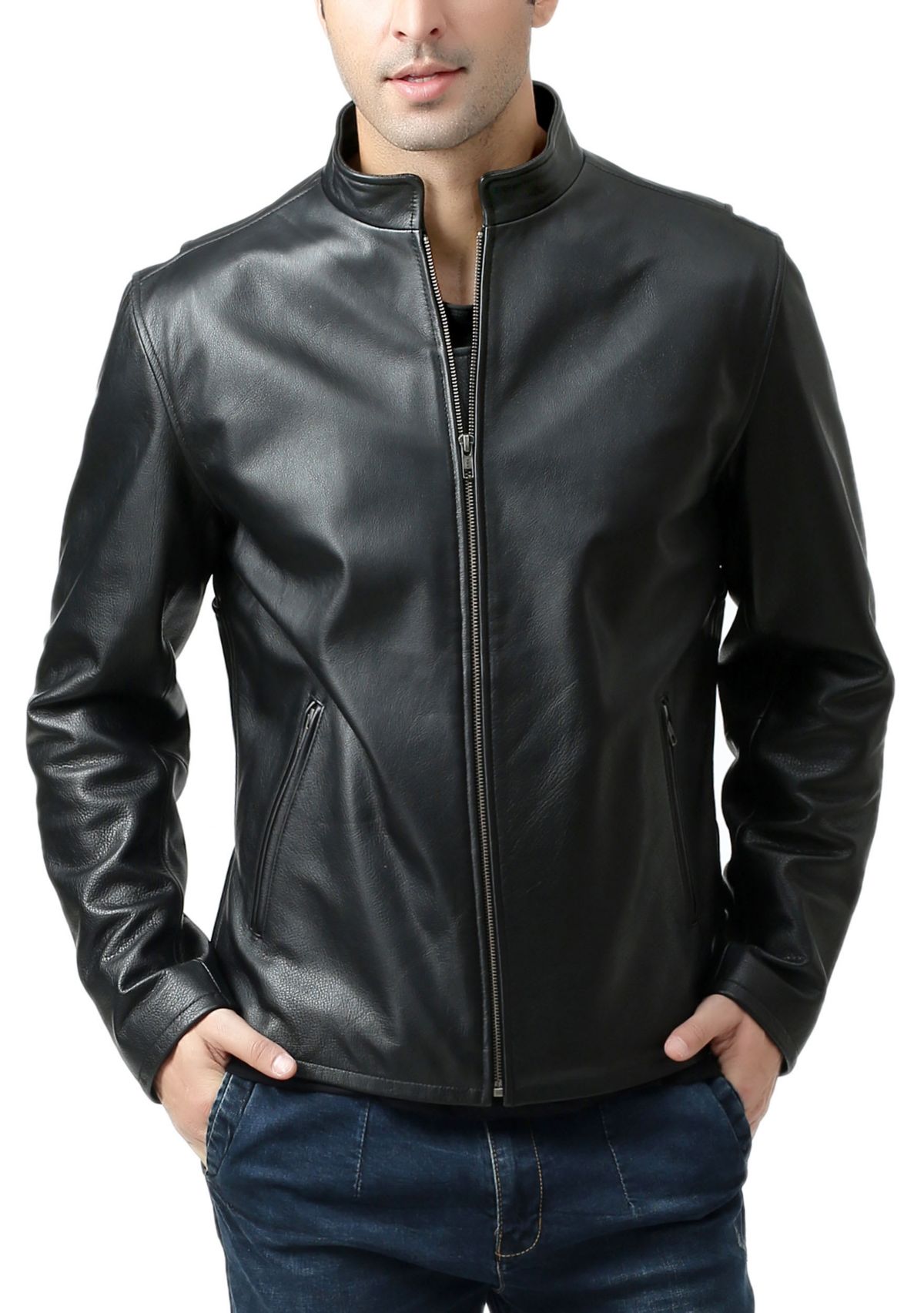 Mens Urban Motorcycle Leather Jacket