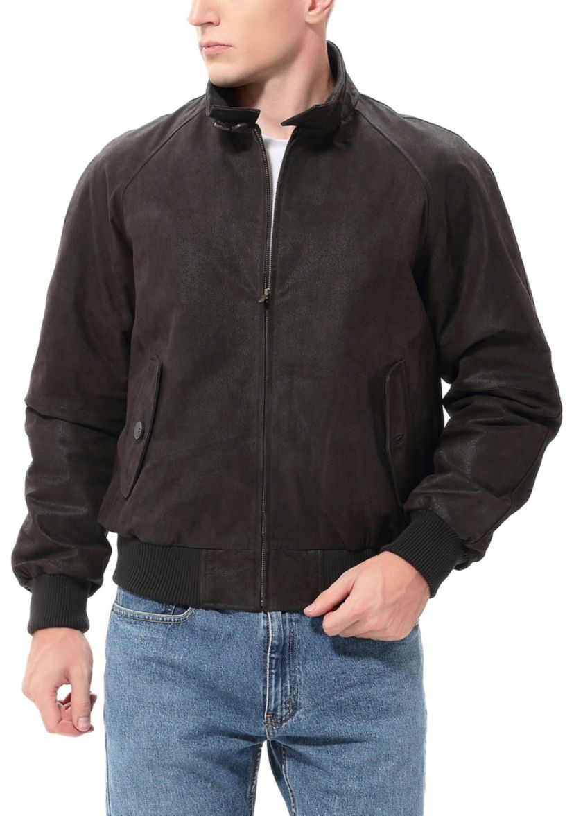 Mens WWII Distressed Leather Bomber Jacket