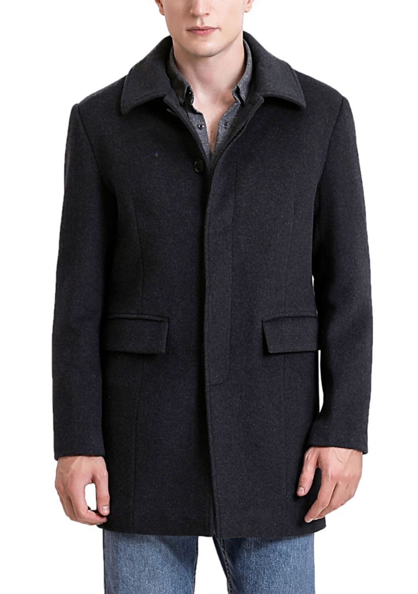 Mens Michael Wool Blend Single Breasted Walking Car Coat