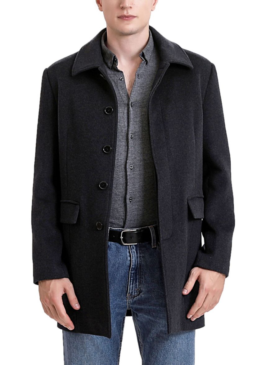 Mens Michael Wool Blend Single Breasted Walking Car Coat