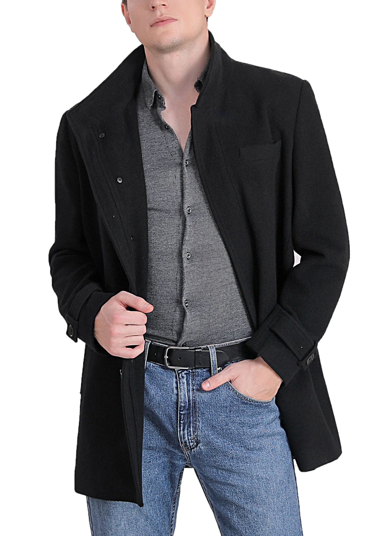Mens Owen Wool Blend Car Coat