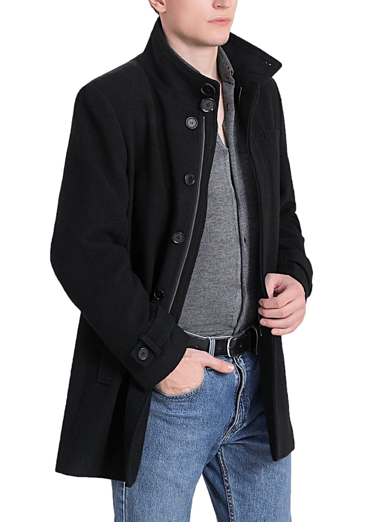Mens Owen Wool Blend Car Coat