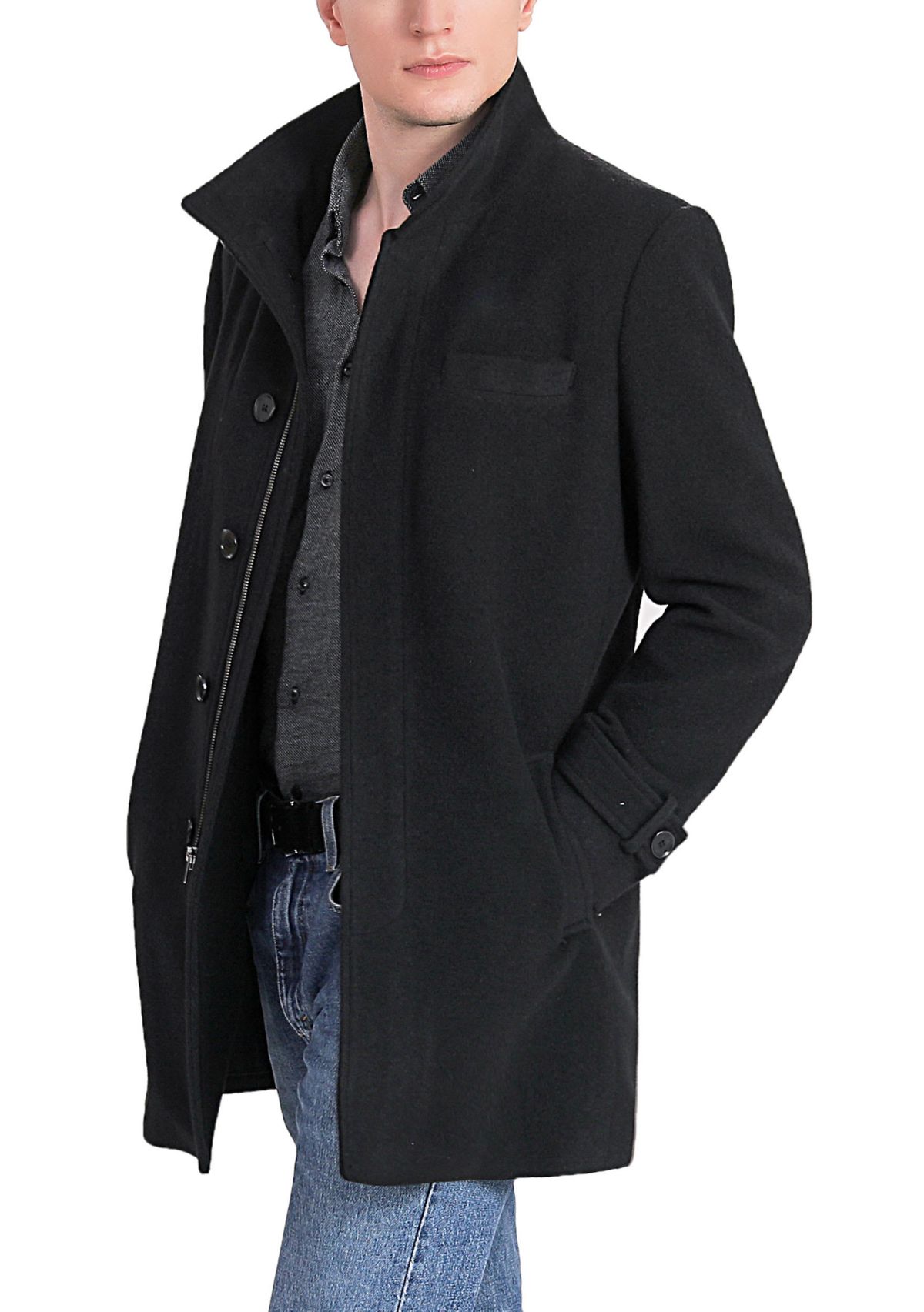 Mens Owen Wool Blend Car Coat
