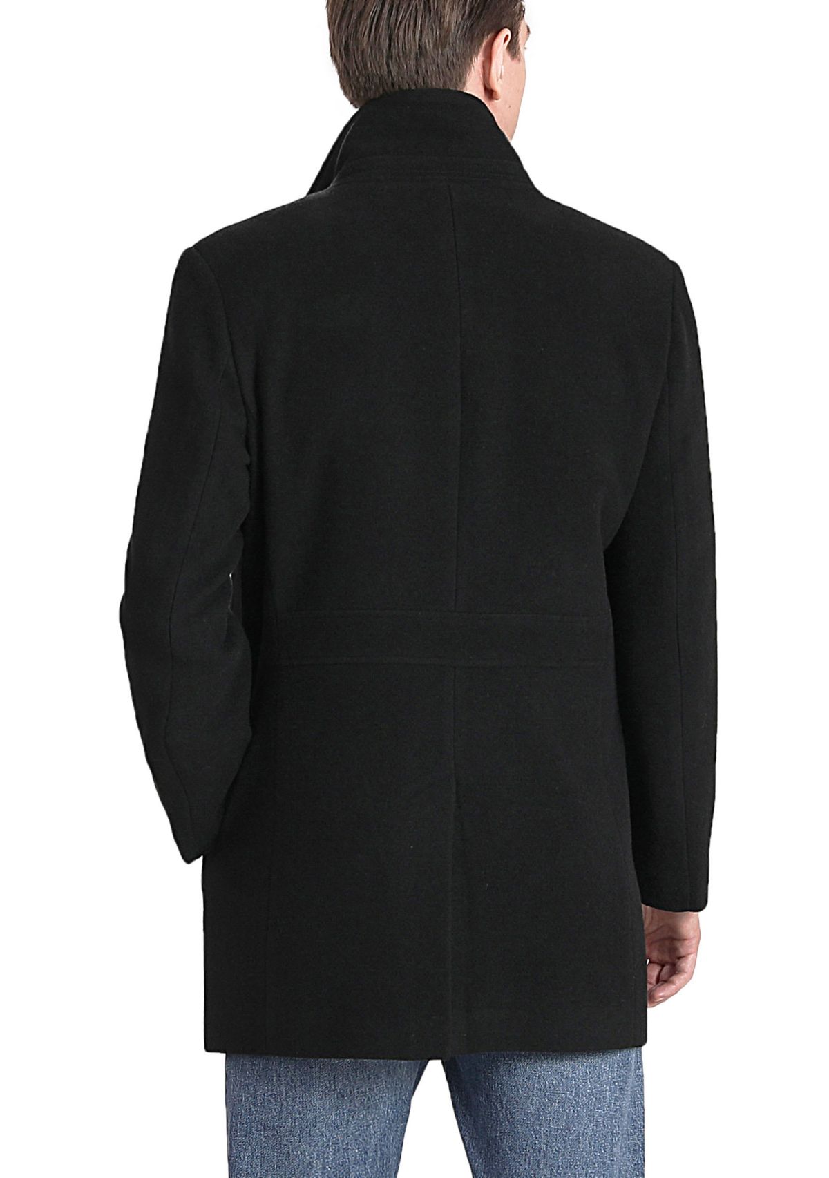 Mens Wing Collar City Wool Blend Pea Coat