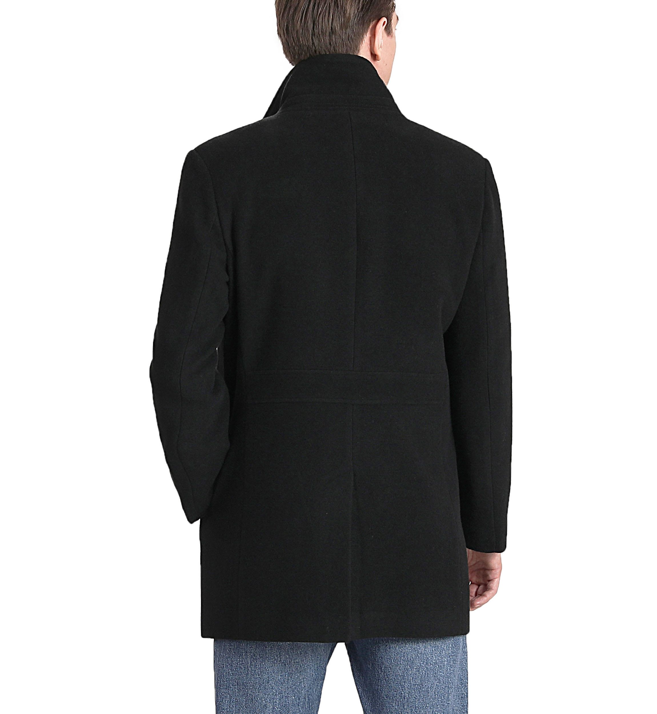 Mens Wing Collar City Wool Blend Pea Coat