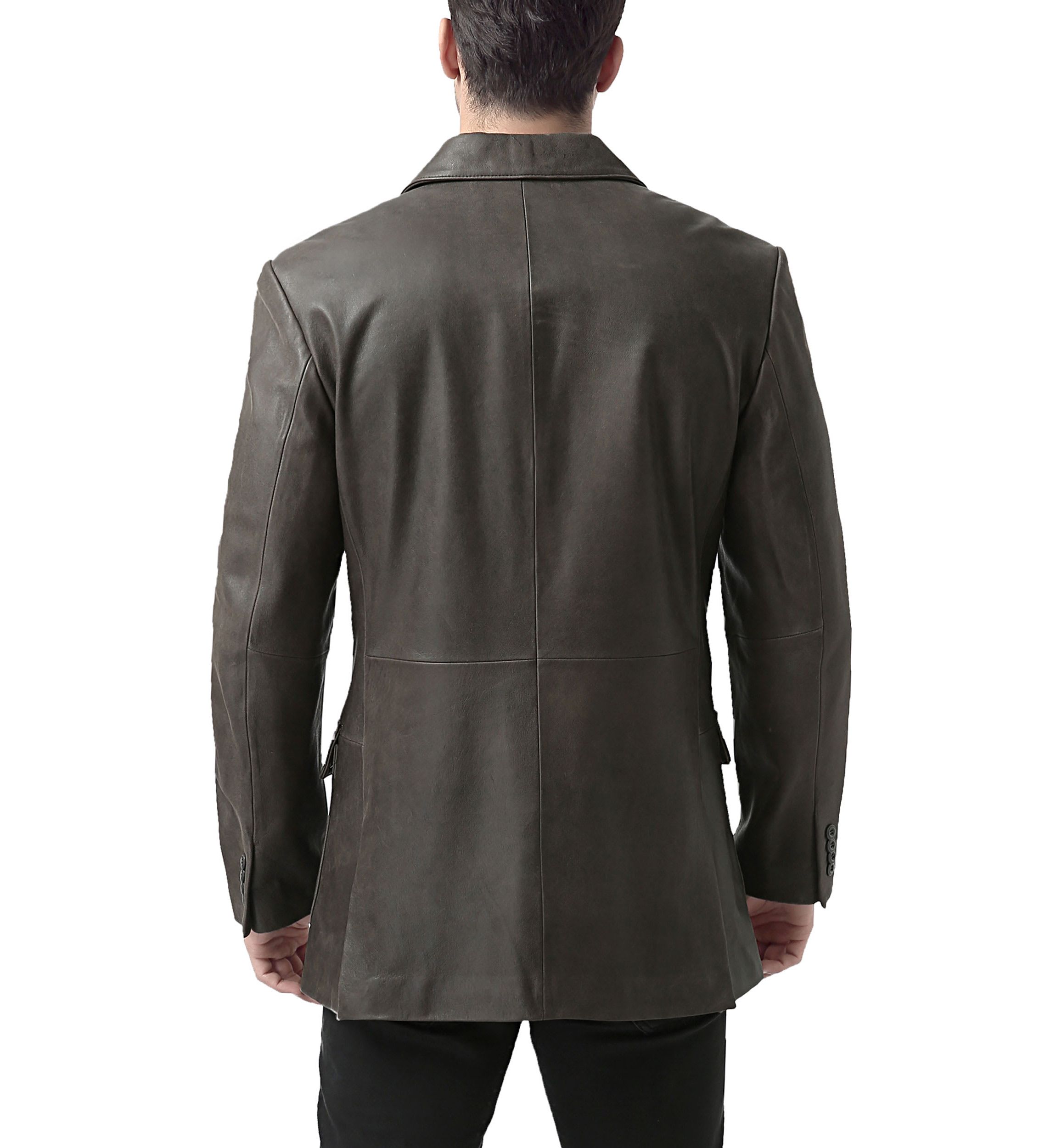 Mens Mark Distressed Leather Blazer