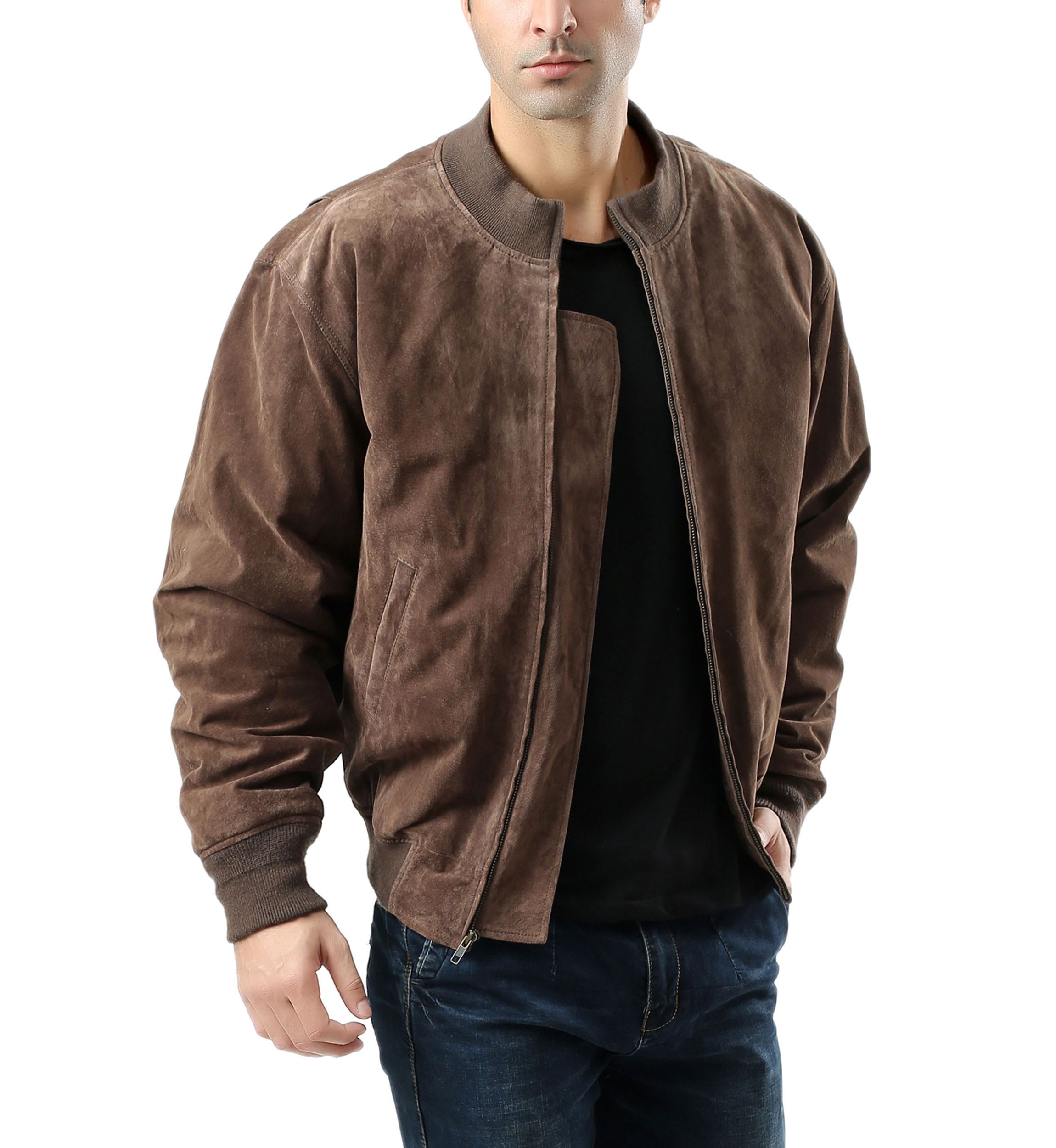 Mens WWII Suede Leather Tanker Jacket