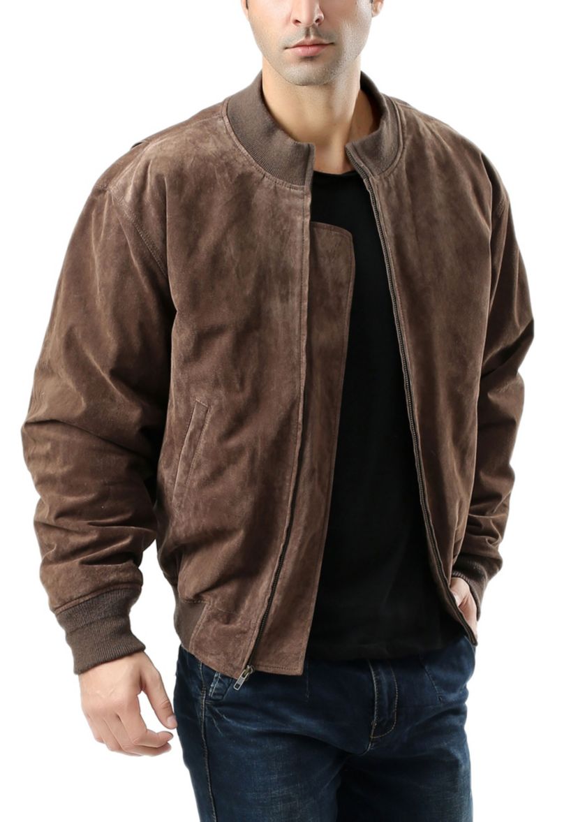 Mens WWII Suede Leather Tanker Jacket