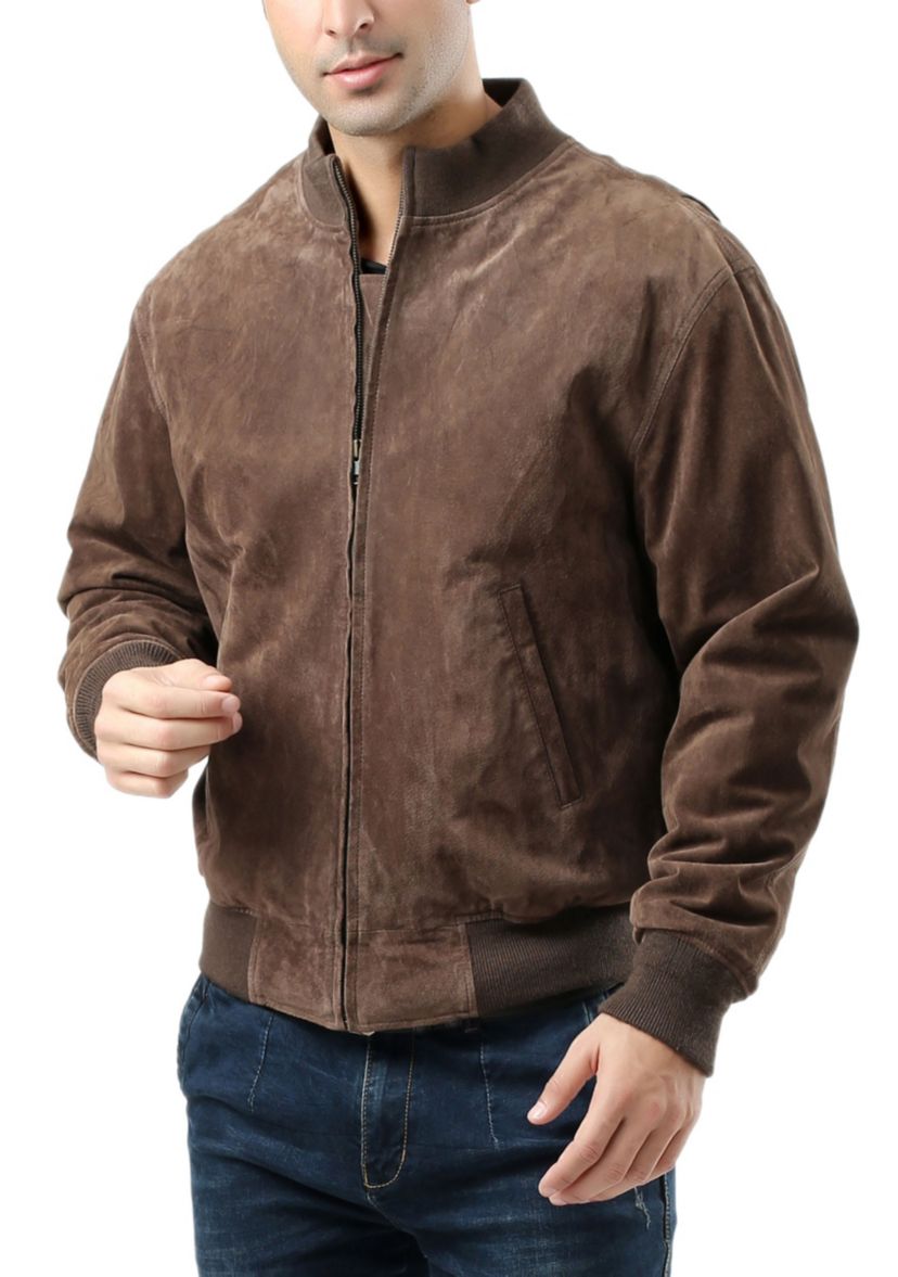 Mens WWII Suede Leather Tanker Jacket