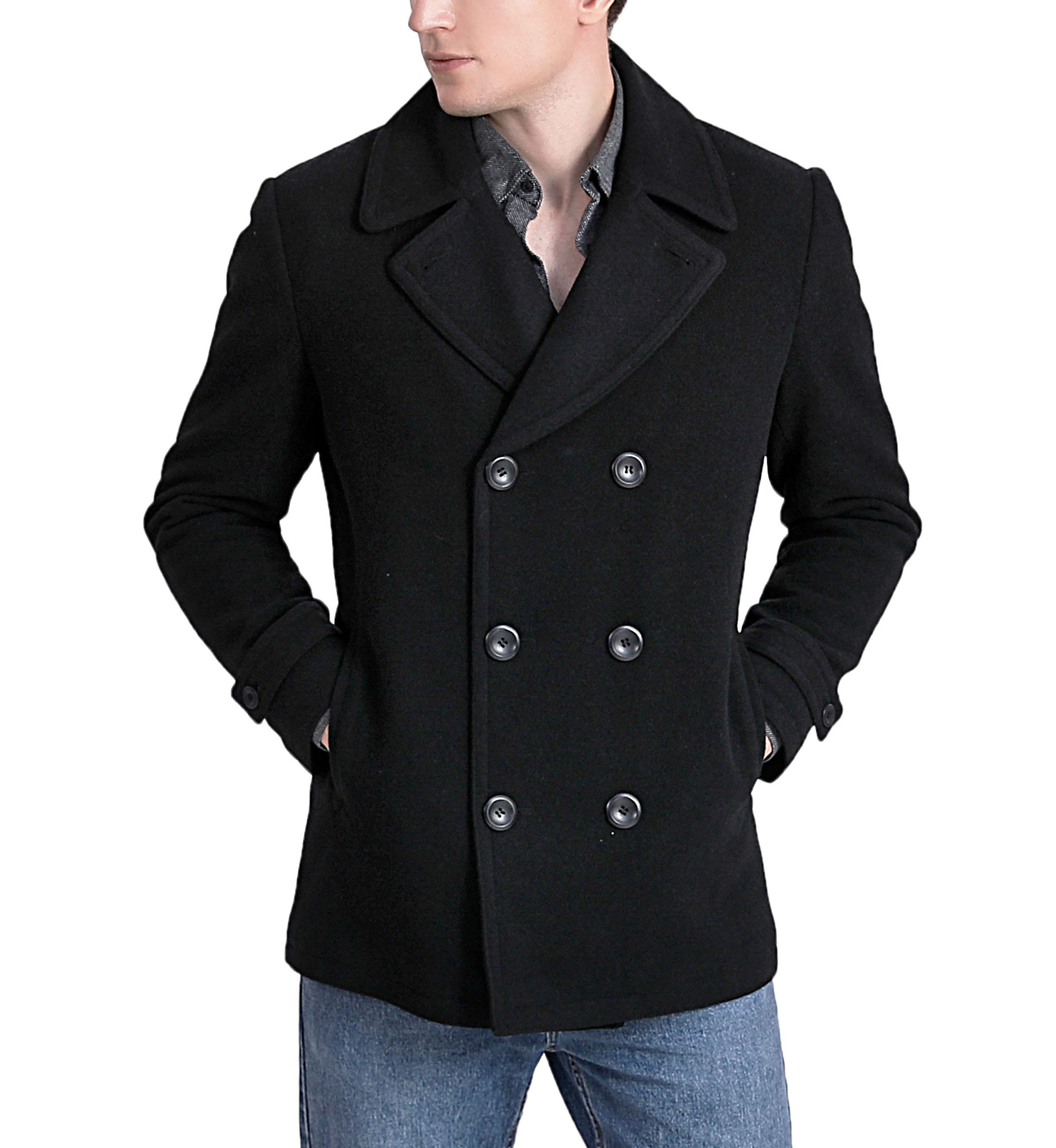 Mens Wool Blend Pea Coat