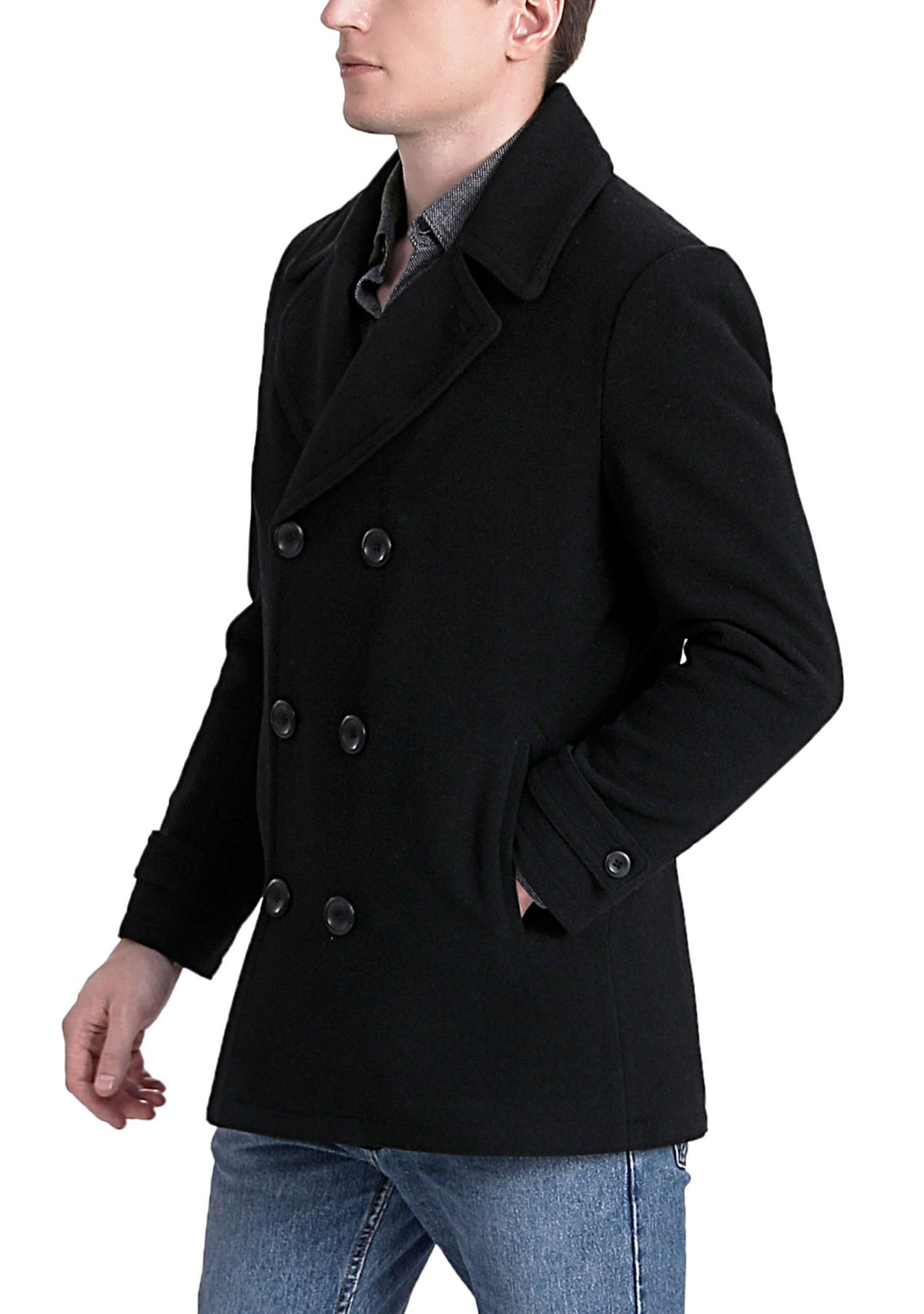 Mens Wool Blend Pea Coat