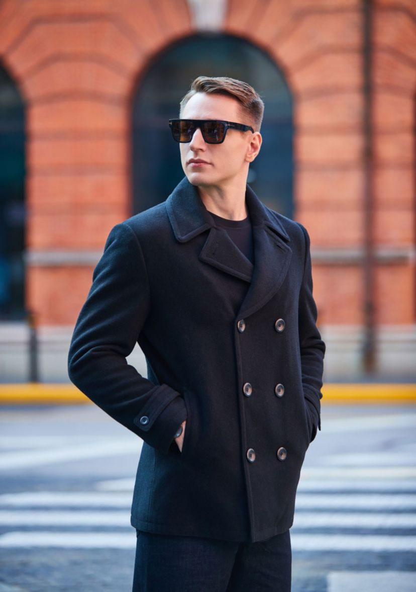 Mens Wool Blend Pea Coat