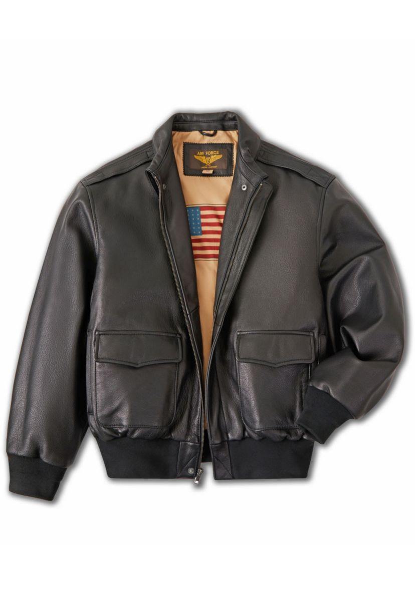 Mens A-2 Leather Flight Bomber Jacket