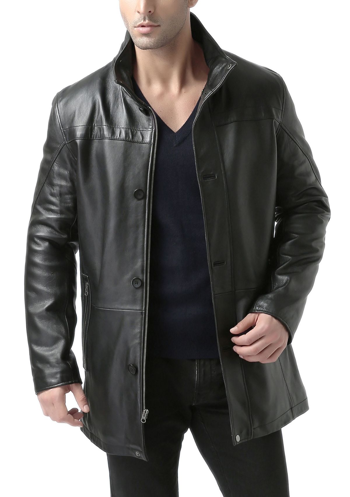 Mens Chad Leather Car Coat