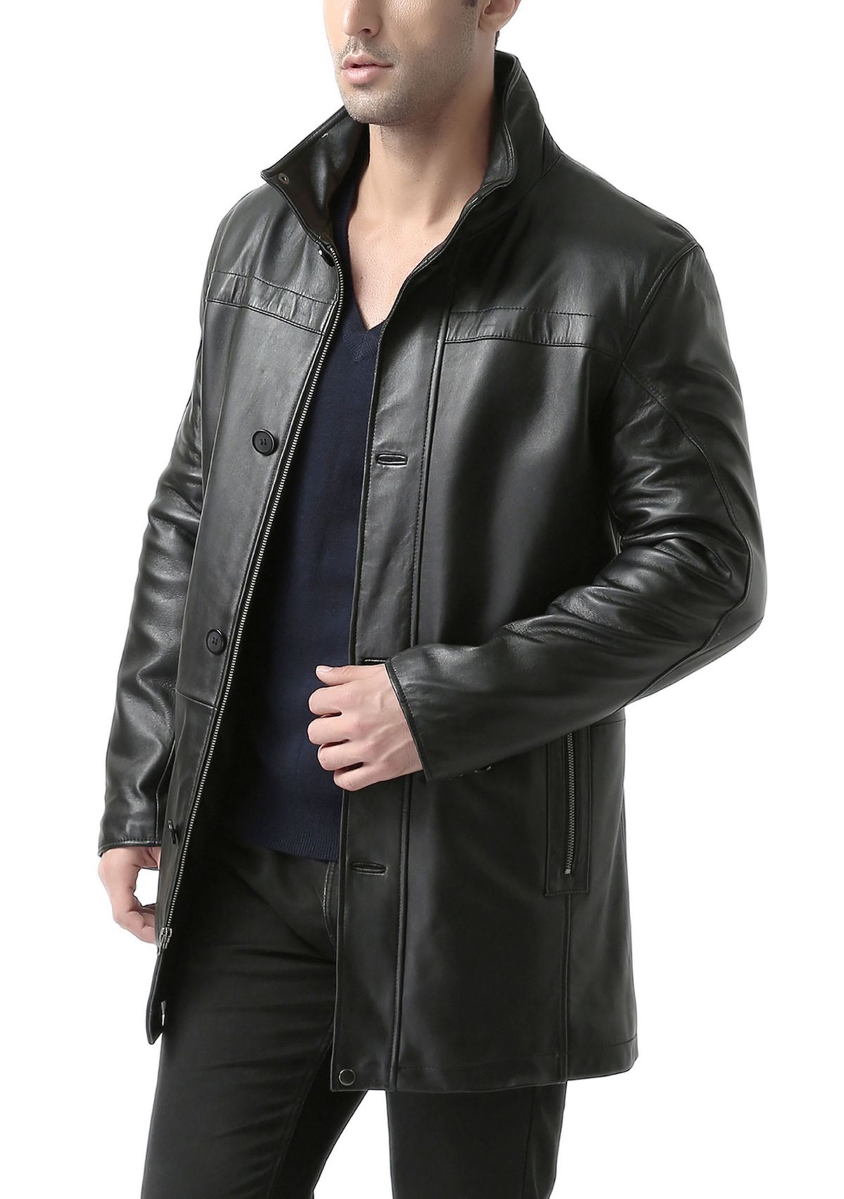 Mens Chad Leather Car Coat