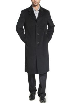 BGSD Men's Henry Wool Blend Long Walking Coat, Black, 2XL