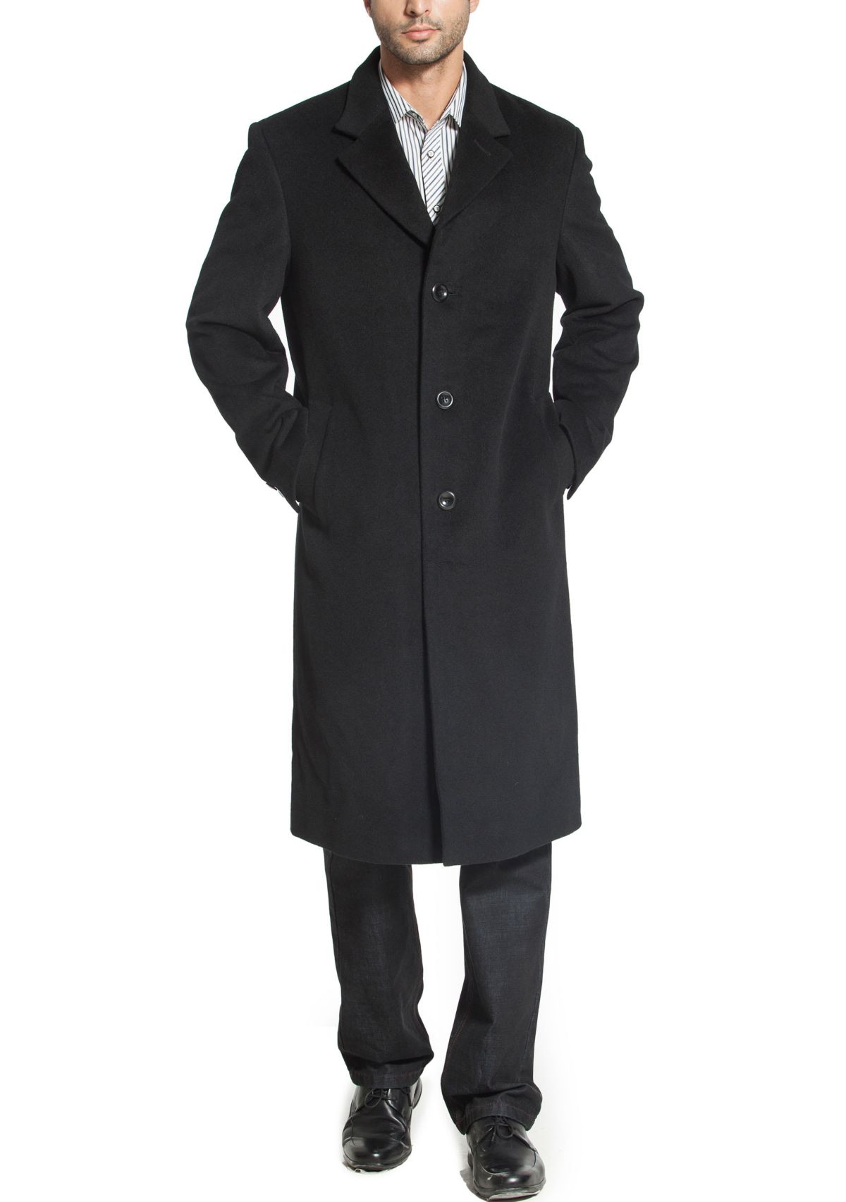 Mens Henry Wool Blend Long Walking Coat
