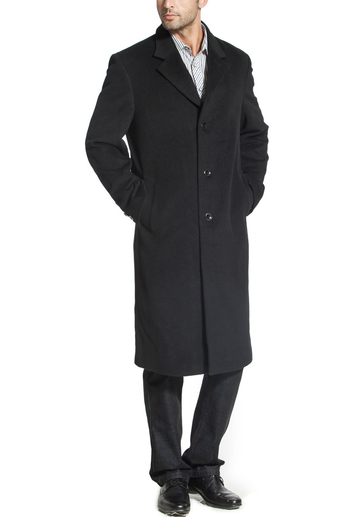Mens Henry Wool Blend Long Walking Coat