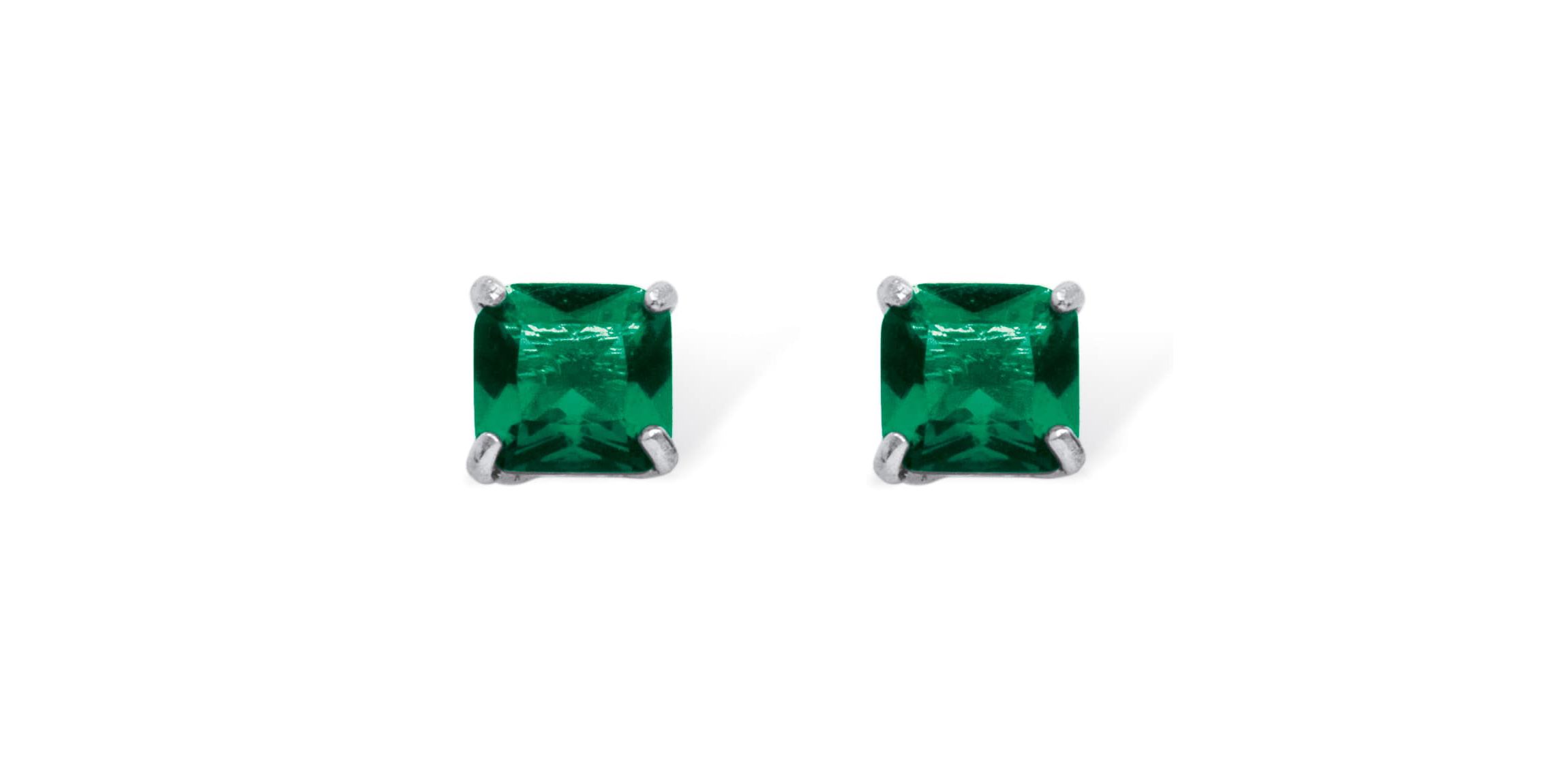 .925 Sterling Silver Stud Birthstone Earrings