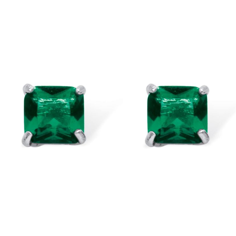 .925 Sterling Silver Stud Birthstone Earrings