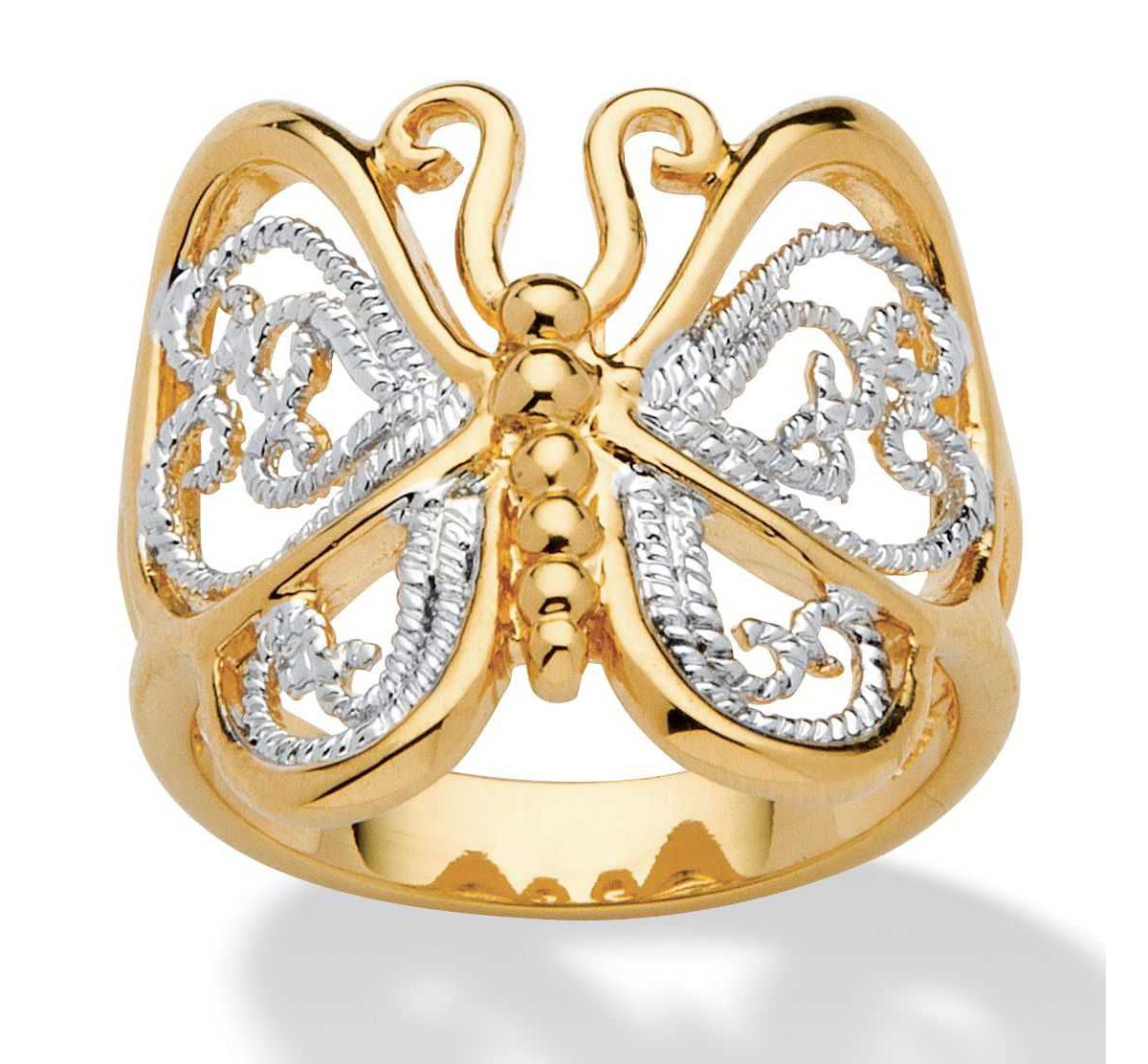 Filigree Butterfly Ring in 18k Gold-Plated