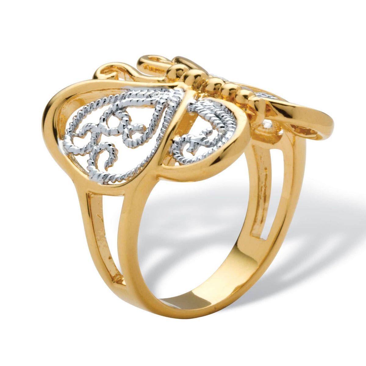 Filigree Butterfly Ring in 18k Gold-Plated