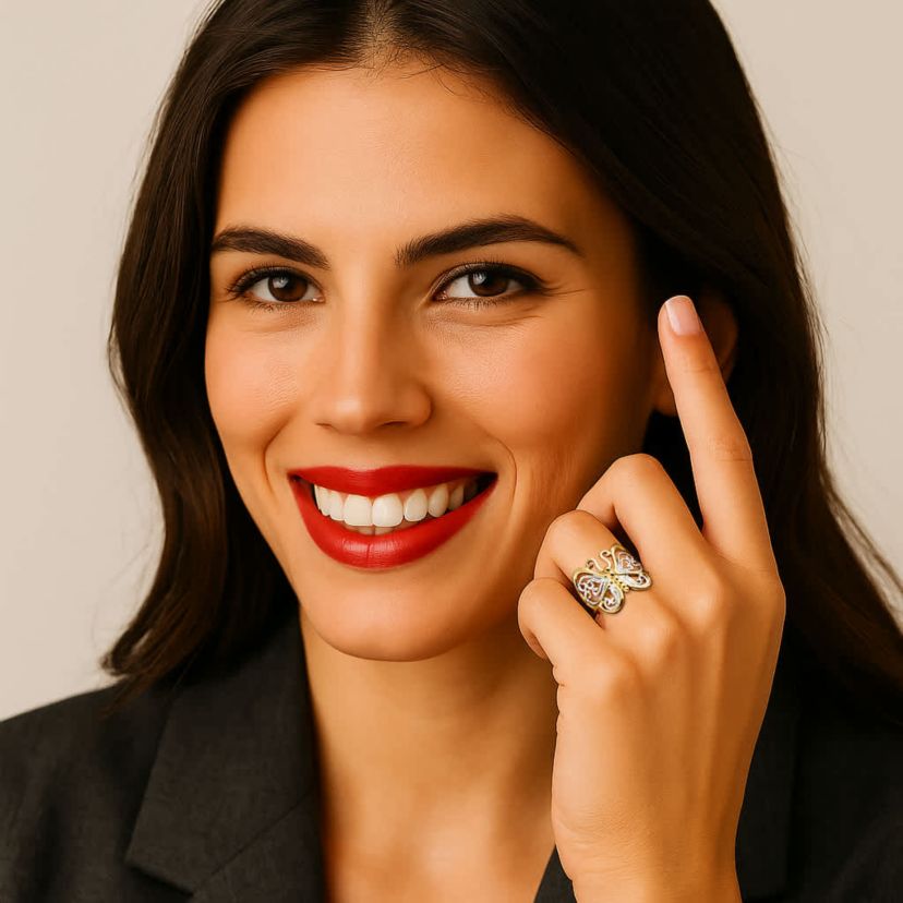 Filigree Butterfly Ring in 18k Gold-Plated