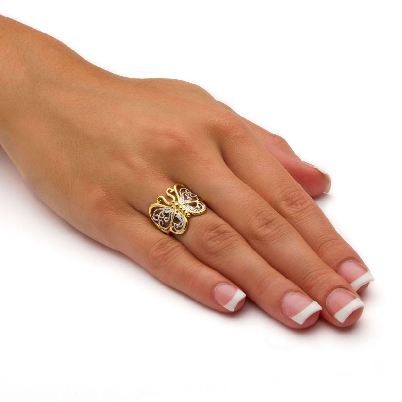 Filigree Butterfly Ring in 18k Gold-Plated