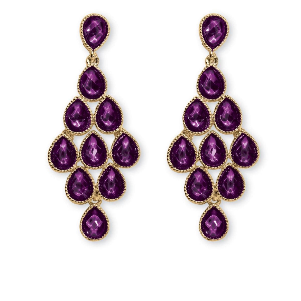 Birthstone Goldtone Chandelier Earrings