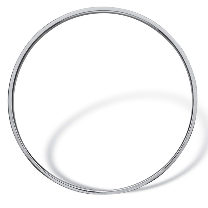 Birthstone Silvertone Eternity Bangle Bracelet