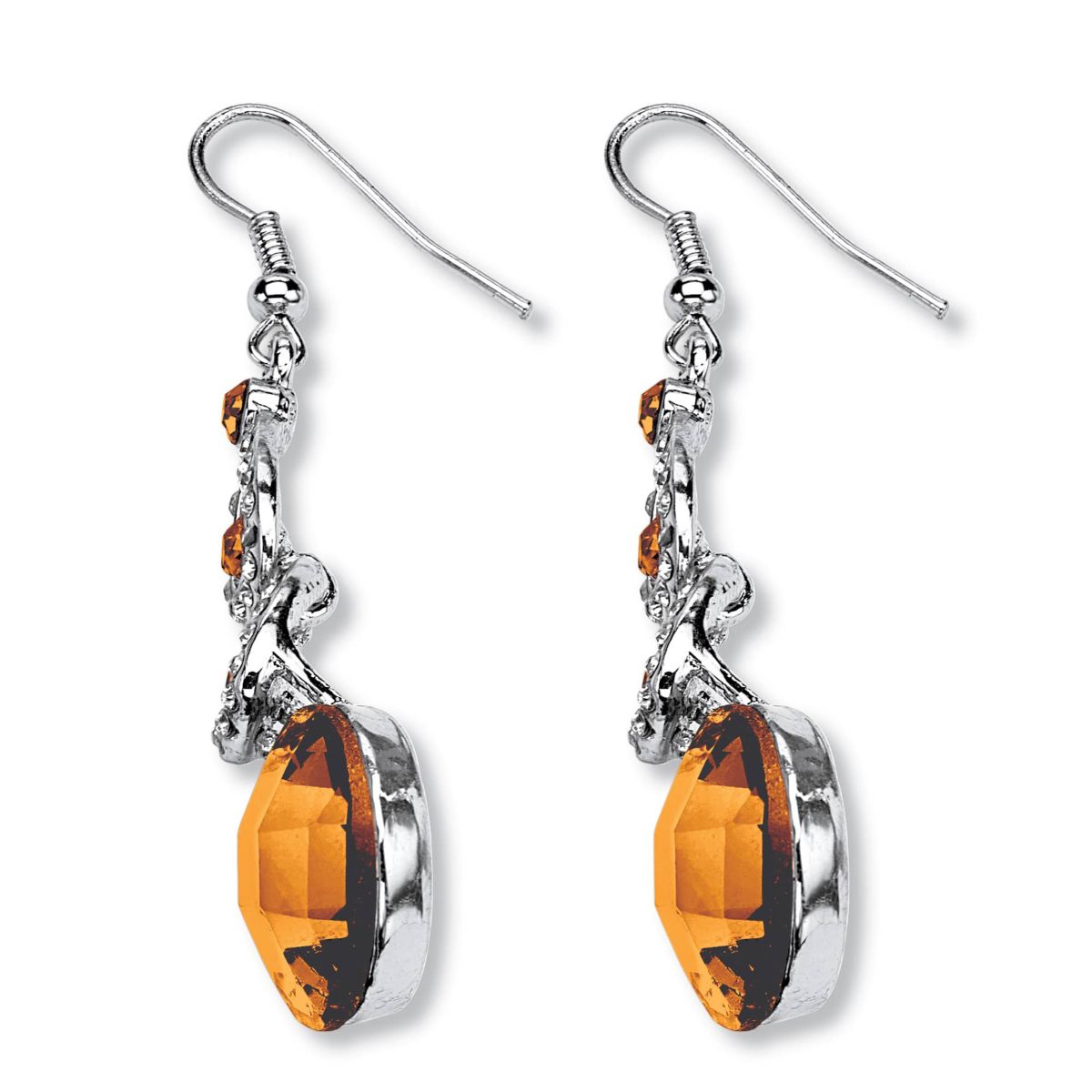 Simulated Birthstone Silvertone Jewelry Set