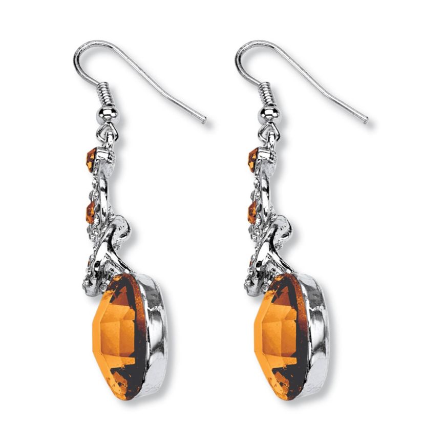 Simulated Birthstone Silvertone Jewelry Set