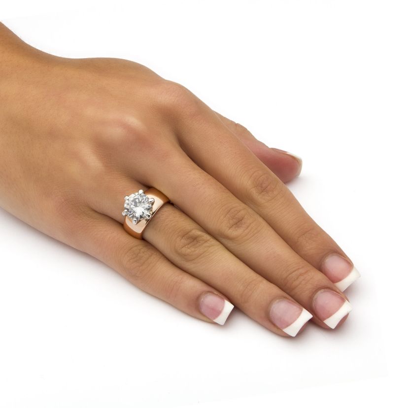 4 TCW Round Cubic Zirconia Solitaire Ring in Rose Gold-Plated