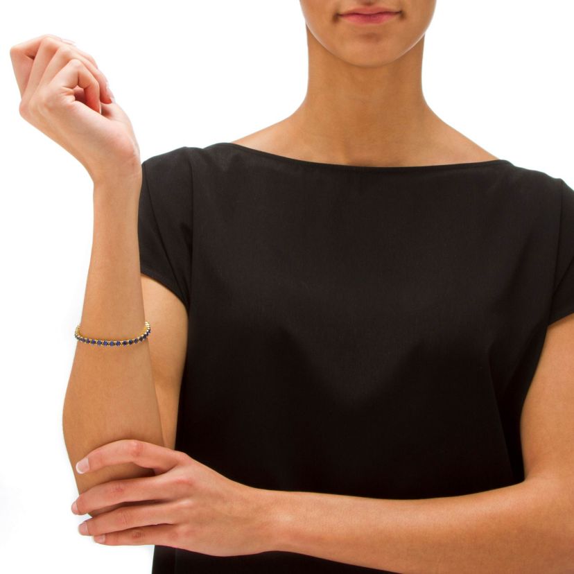 Birthstone Tennis Bracelet in Gold-Plated